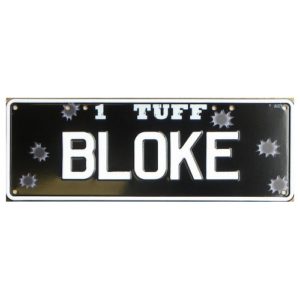 Novelty Number Plate - 1 Tuff Bloke - Bulletholes