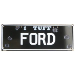 Novelty Number Plate - 1 Tuff Ford - Bulletholes