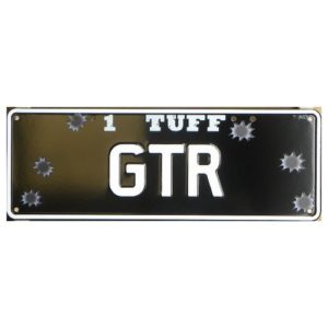 Novelty Number Plate - 1 Tuff GTR - Bulletholes