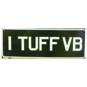 Novelty Number Plate - 1 Tuff VB
