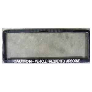Novelty Number Plate Frame - Caution - Vehicle Frequently Airborne