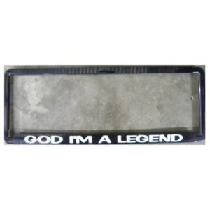 Novelty Number Plate Frame - God, I'm A Legend