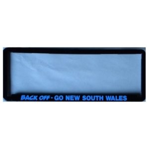 Novelty Number Plate Frame - Blues - BACK OFF - GO NEW SOUTH WALES