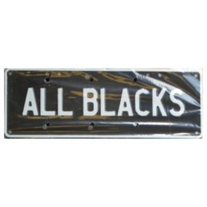 Novelty Number Plate - All Blacks White On Black
