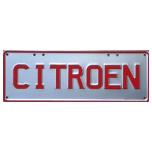 Novelty Number Plate - ACitroen Red On Silver