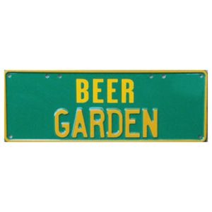 Novelty Number Plate - Beer Garden Yellow On Green