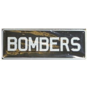 Novelty Number Plate - Bombers - White On Black