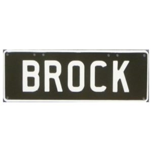 Novelty Number Plate - Brock - White On Black