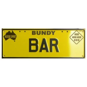 Novelty Number Plate - Bundy Bar - New Series - Black On Yellow