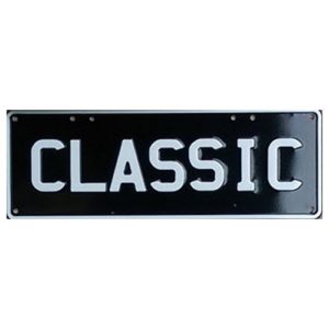 Novelty Number Plate - Classic White On Black