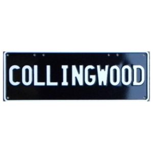 Novelty Number Plate - Collingwood White On Black