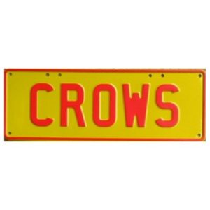 Novelty Number Plate - Crows Red On Yellow
