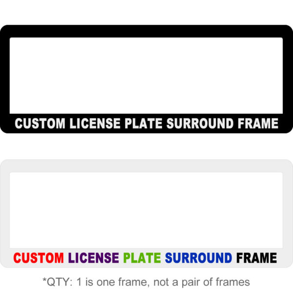 Custom Personalised License Number Plate Surround Frame