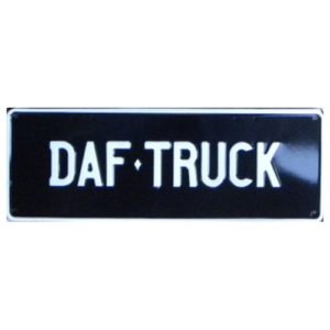 Novelty Number Plate - Daf Truck White On Black