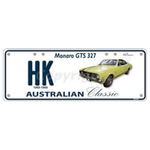 Novelty Number Plate (Flat) - Hk Monaro Gts327
