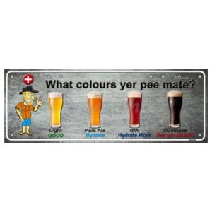 Novelty Number Plate (Flat) - What Colours Ya Pee