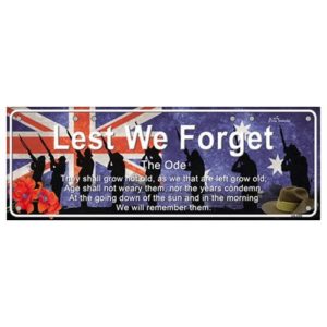 Novelty Number Plate (Flat) - Lest We Forget