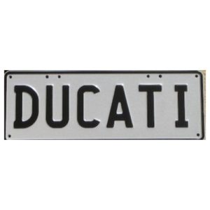 Novelty Number Plate - Ducati - Black On White