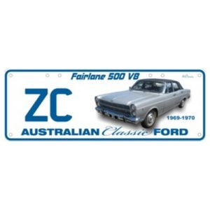 Novelty Number Plate - Ford ZC Fairlane 500 V8 - Sm