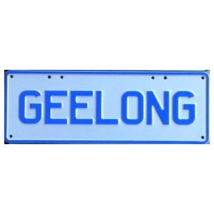 Novelty Number Plate - Geelong Navy Blue On White