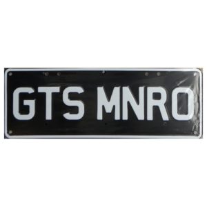 Novelty Number Plate - GTS MNRO