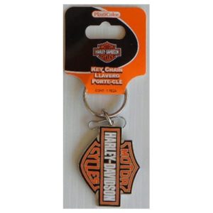Keychain - Harley Davidson Orange Bar Shield Enamel