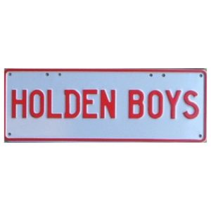 Novelty Number Plate - Holden Boys Red On White