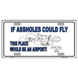 USA Novelty Number Plate - If Assholes Could Fly