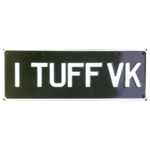 Novelty Number Plate - I Tuff VK