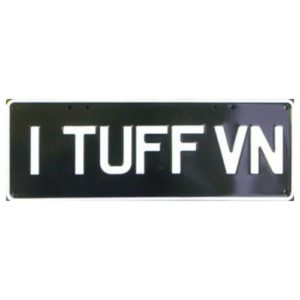 Novelty Number Plate - I Tuff VN