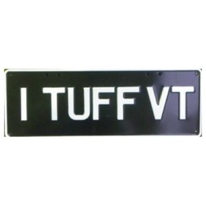 Novelty Number Plate - I Tuff VT