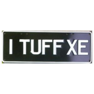 Novelty Number Plate - I Tuff XE