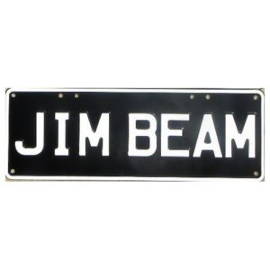 Novelty Number Plate - Jim Beam - White On Black