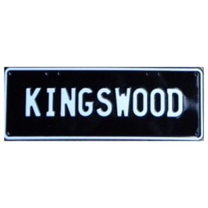 Novelty Number Plate - Kingswood White On Black