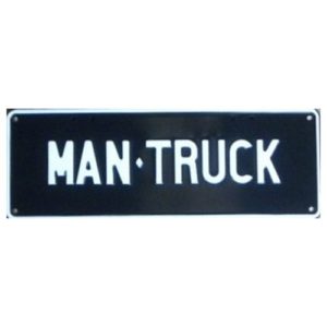 Novelty Number Plate - Man Truck White On Black