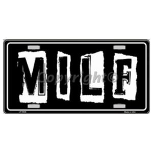 USA Novelty Number Plate - Milf Black