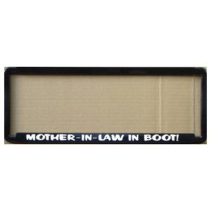 Novelty Number Plate Frame - Mother In Law In Boot