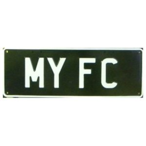 Novelty Number Plate - My FC - White On Black