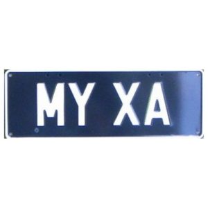 Novelty Number Plate - My XA White On Black