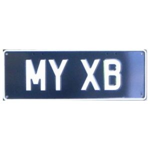 Novelty Number Plate - My XB White On Black