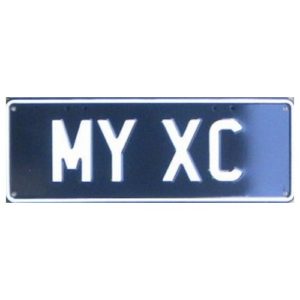 Novelty Number Plate - My XC White On Black