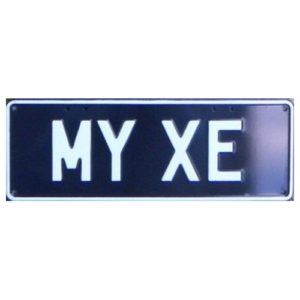Novelty Number Plate - My XE White On Black