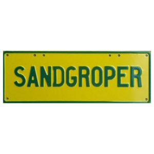 Novelty Number Plate - Sandgroper - Green On Yellow