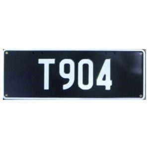 Novelty Number Plate - T904 White On Black