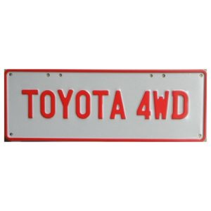 Novelty Number Plate - Toyota 4wd
