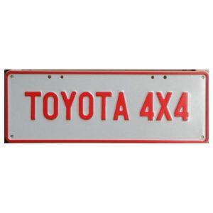Novelty Number Plate - Toyota 4x4