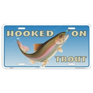 USA Novelty Number Plate - Hooked On Trout Sm