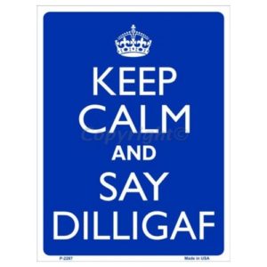 Parking Sign - Keep Calm And Say Dilligaf