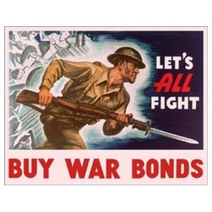 Sign - Lets All Fight - War Bonds