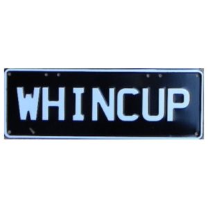 Novelty Number Plate - Whincup White On Black